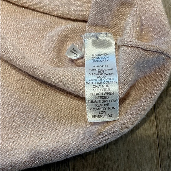 Black Rivet Off-Shoulder Sweater in Soft Pink sparkles - Picture 3 of 5